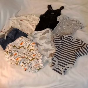 Assorted Brands Baby Boys 12 Months Blue And White 7 Items